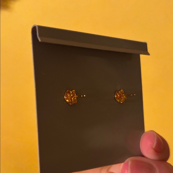 Rachel Zoe Gold and White Clover Earrings - Picture 2 of 3